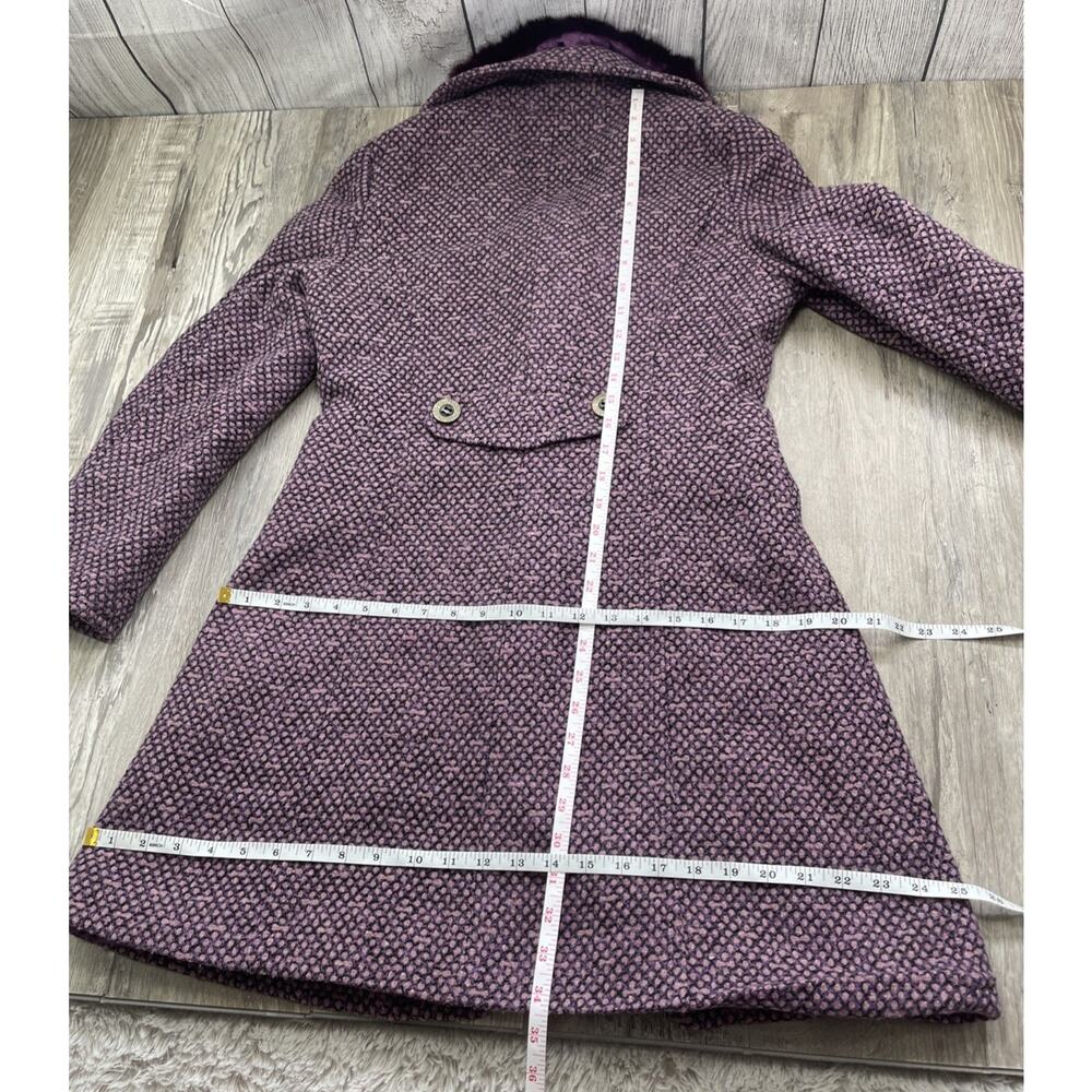 Yiteer Lisha 42 Coat Long Furr Collared Toggle Purple Jacket Womens small sizing - Picture 7 of 16